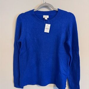 J. Crew Women's Vibrant Blue Crew Neck Sweater